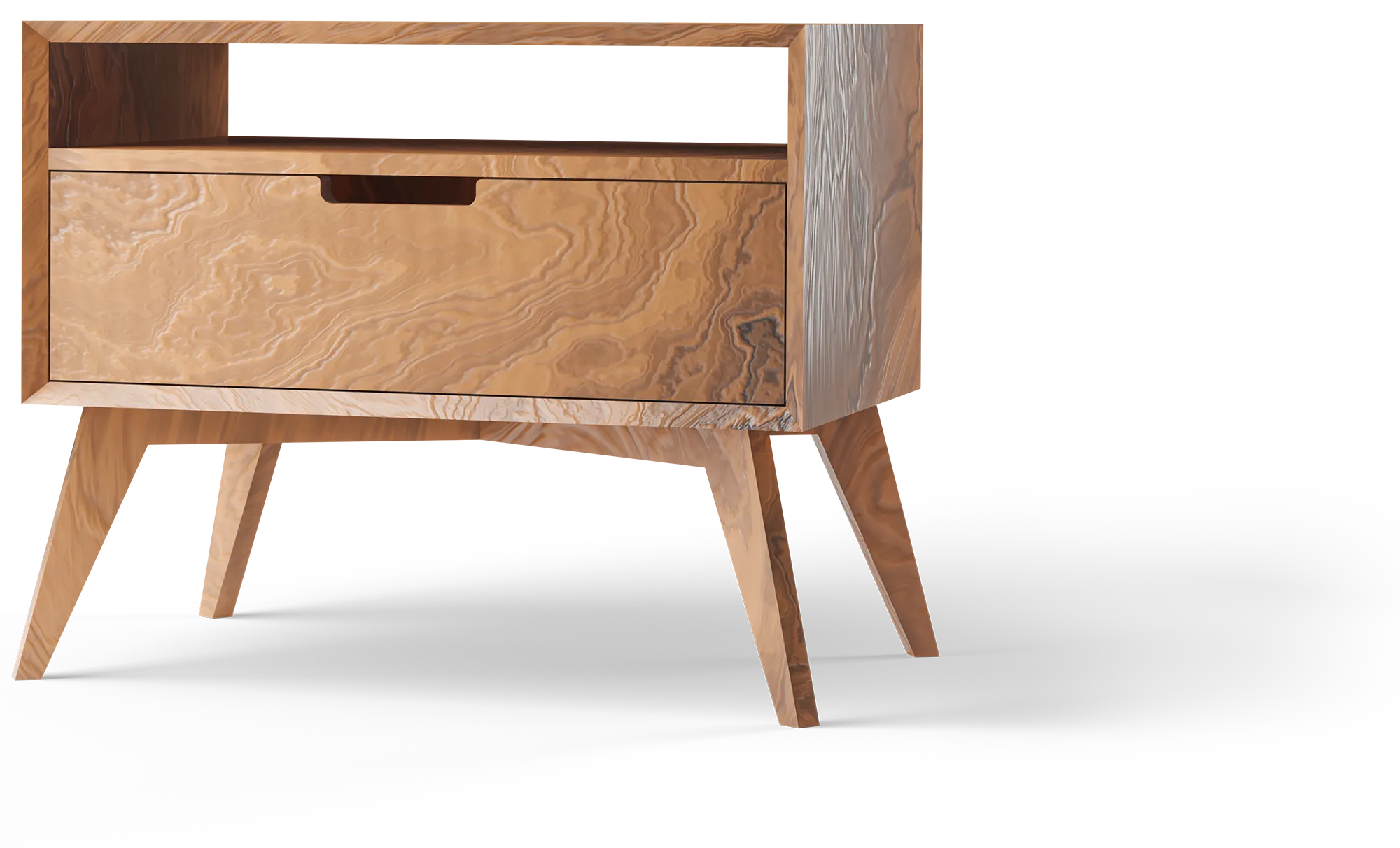 Rendered Wooden Nightstand